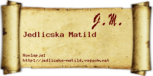 Jedlicska Matild névjegykártya